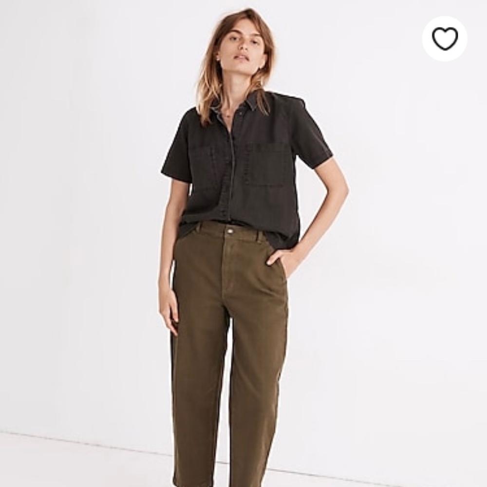 Madewell Denim Short-Sleeve Button-Up Shirt in Lunar Wash